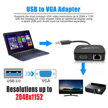 LinkStyle USB 3.0 to VGA Video Graphic Card + Gigabit RJ45 External LAN Converter Adapter