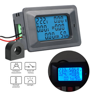 LinkStyle AC 110V-250V 100A LCD Digital Current Volt Watt Power Energy Frequency Meter Kwh Ammeter Voltmeter With Shunt