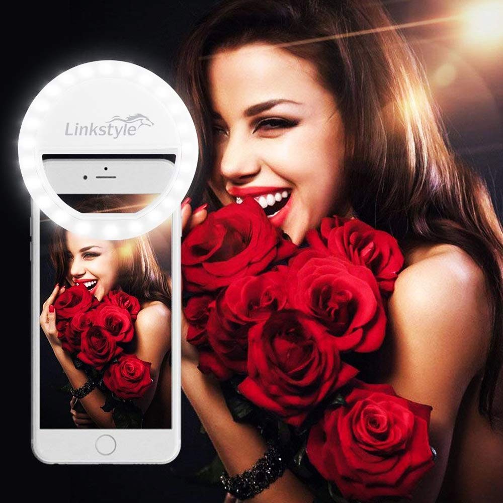 LinkStyle Selfie Light, Linkstyle Selfie Ring Light Rechargeable 36 LEDs 3 Level Brightness for iPhone 7/7 Plus 6/6 Plus 6S/6S Plus 5S SE Samsung Galaxy S8/S8 Plus S7 S6 Edge