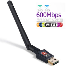 Linkstyle Easy Setup Rapid 600 Mbps Mini 802.11AC Dual Band 2.4/5Ghz Wireless USB WiFi Network Dongle with Antenna for Windows 2000/XP/Vista/7/8/8.1/10 (32/64bits) Mac OS