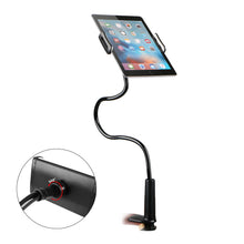 Linkstyle Gooseneck Tablet Stand/Cell Phone Clip Holder, Flexible Lazy Mount Holder Long Arm Mobile Phone Clip Stand Compatible with iPad iPhone Samsung Galaxyfor Bed Desktop Office Bathroom- Black