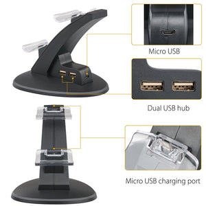 Dual USB Charger Charging Station Dock for Playstation 4/PS4/PS4 Pro/PS4 Slim Controllers