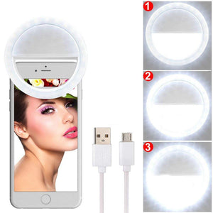 LinkStyle Selfie Light, Linkstyle Selfie Ring Light Rechargeable 36 LEDs 3 Level Brightness for iPhone 7/7 Plus 6/6 Plus 6S/6S Plus 5S SE Samsung Galaxy S8/S8 Plus S7 S6 Edge
