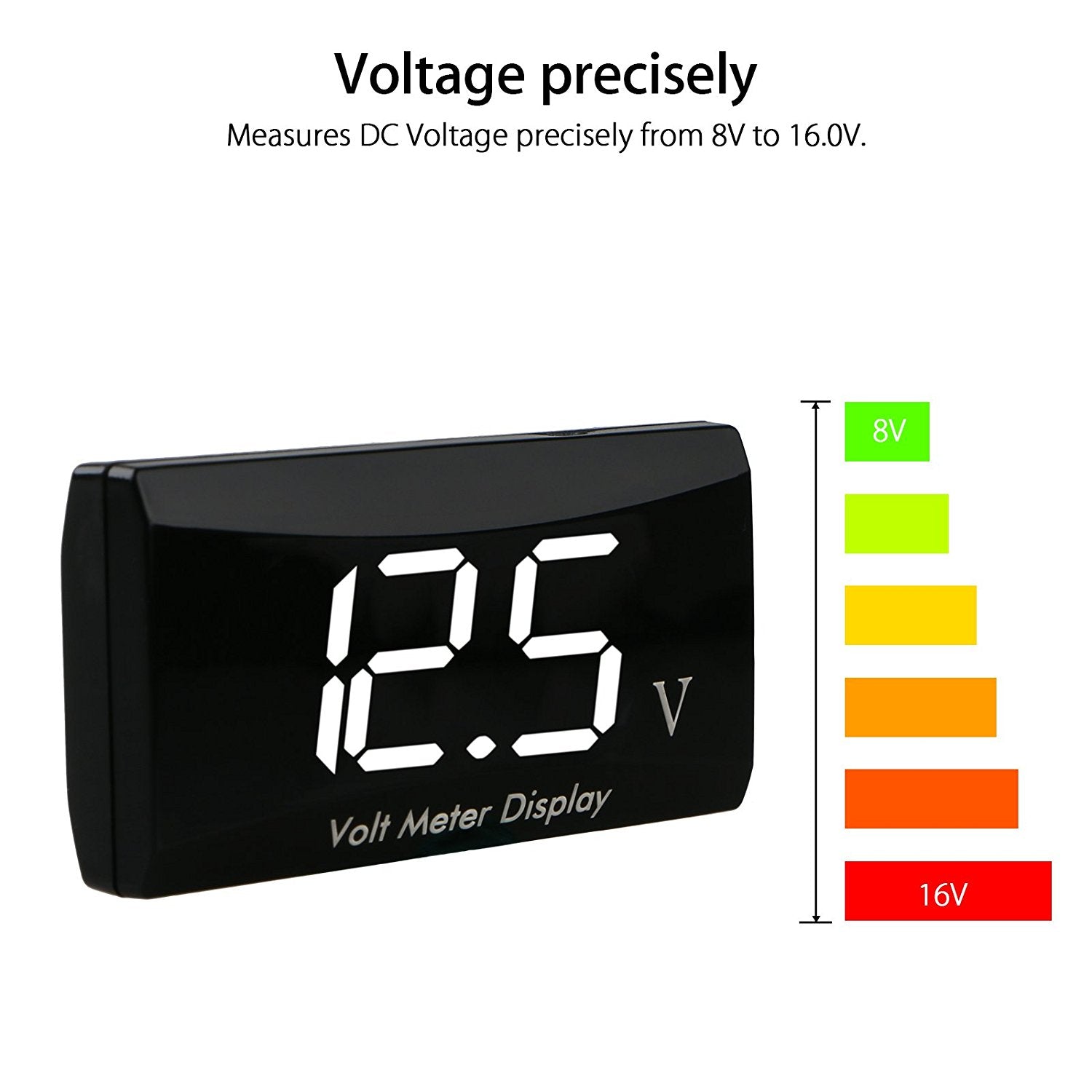 Voltmetro Linkstyle Per Batteria 12V/24V - Display LED, Impermeabile IP65, Con Touch - Foto 4