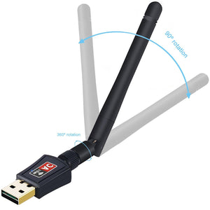 USB WiFi Adapter 600Mbps, Linkstyle USB Wireless Network Adapter Dual Band 5GHz/2.4GHz 5dBi External Antennas USB 3.0 WiFi Dongle for PC Desktop Laptop, Supports Windows 10/8.1/7/XP/Vista, Mac OS X