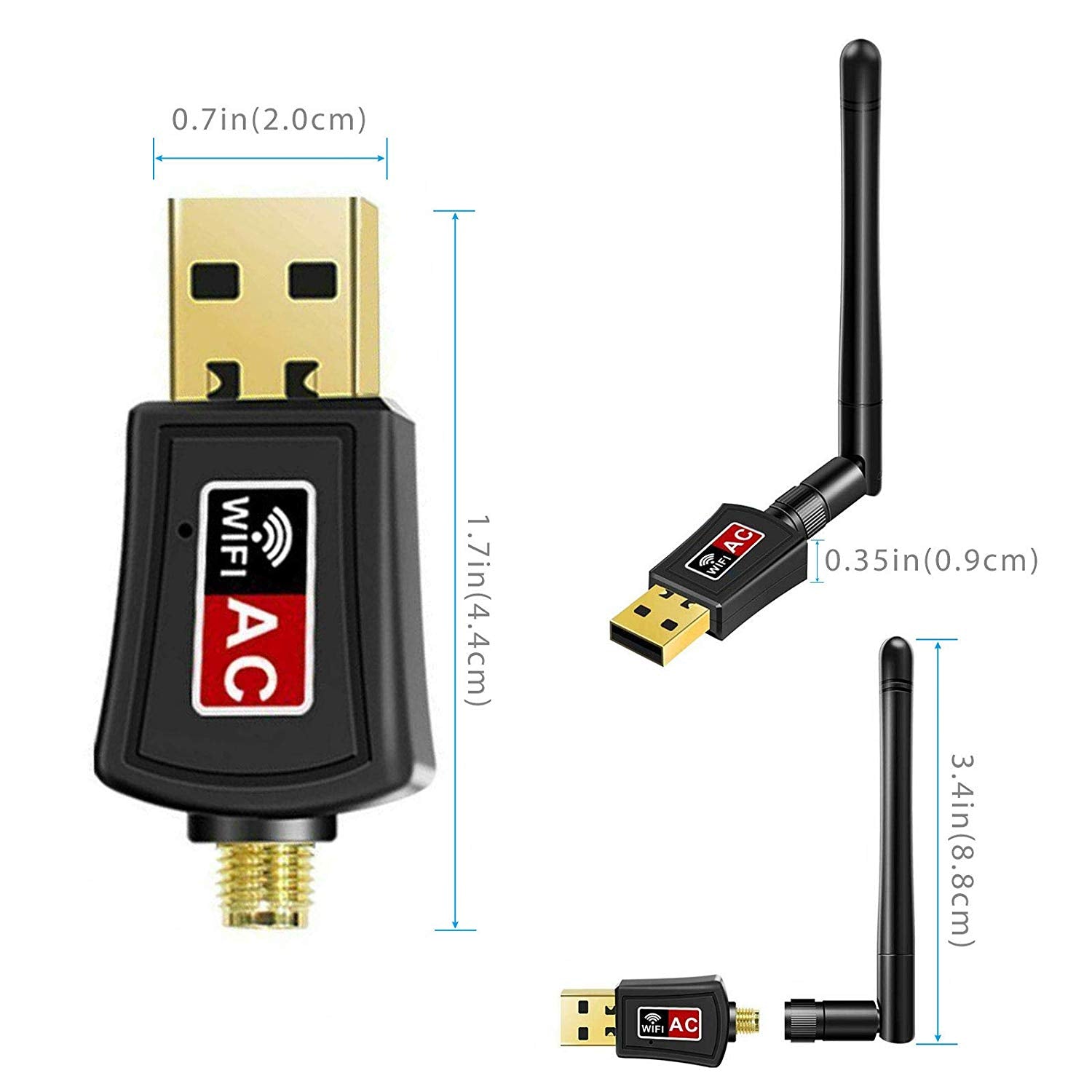  USB WiFi Adapter, 600Mbps Wireless WiFi Network
