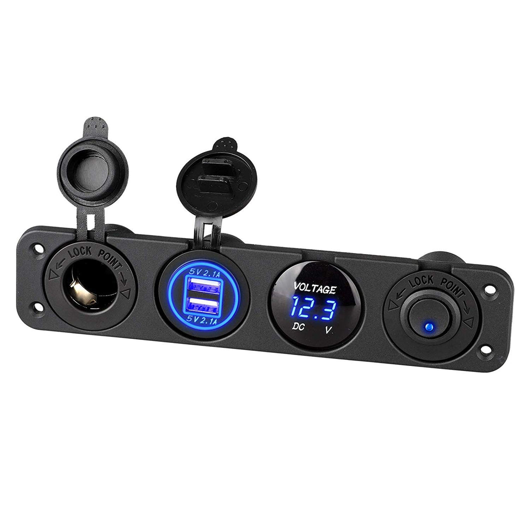 Linkstyle 4 in 1 Marine Switch Panel, 12V 4.2A Dual USB Charger Socket –  LinkStyle