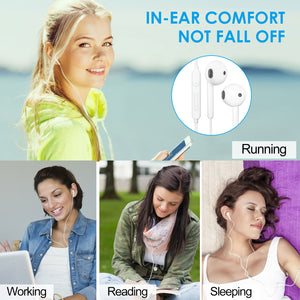 MFi Certified Lightning Earbuds INSOU Wired Earphones in-Ear Headphones, In-Ear Headsets with Mic and Remote Control, Compatible with iPhone X/XS/XS MAX/XR/8/8P/7/7P/iPad Pro/ iPad Air/iPad Mini/iPod